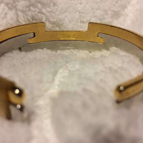Avon "Counterparts" Interlocking Silver'Gold Cuffs - Picture 2 of 5